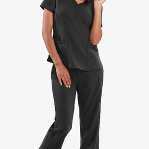 Black HEALING HANDS matching Scrub Set